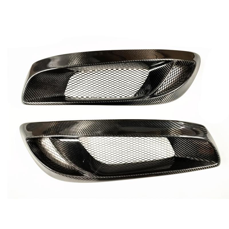For Hyundai Genesis Coupe 2008-2012 Carbon Fiber Front Bumper Side Air Vent Intake Frame Grill Fog Light Lamp Cover Hood Grille
