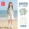Girls' Summer Short Sleeve T-shirt & Shorts Set