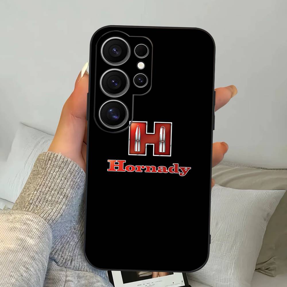 Coque de téléphone Logo Hornady Pour Samsung S 24 Fe 25 Ultra Plus 20 Lite 21 30 22 23 24 22 Ultra 5G Fundas