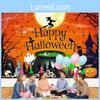 High-quality Spring Polyester Halloween Background Cloth Witch Castle Halloween Party Decoration Cloth Banner