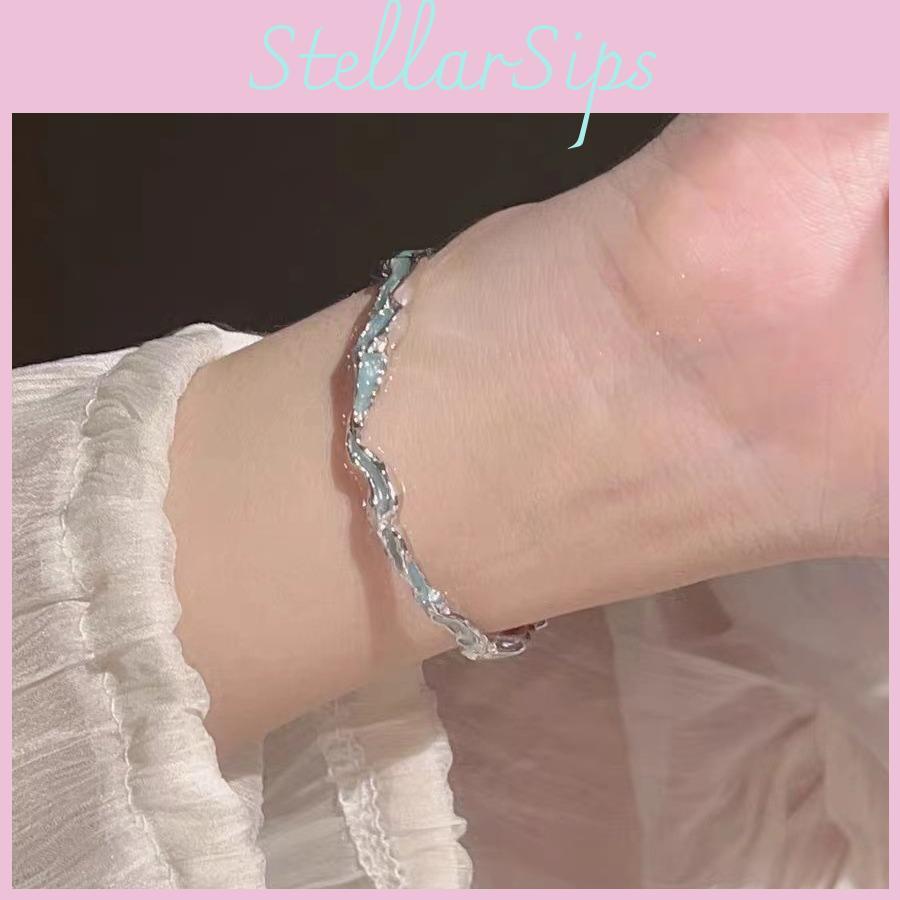 Highend Wave Blue Womens Bracelet Unique Geometric Shape Ideal For Gift Giving