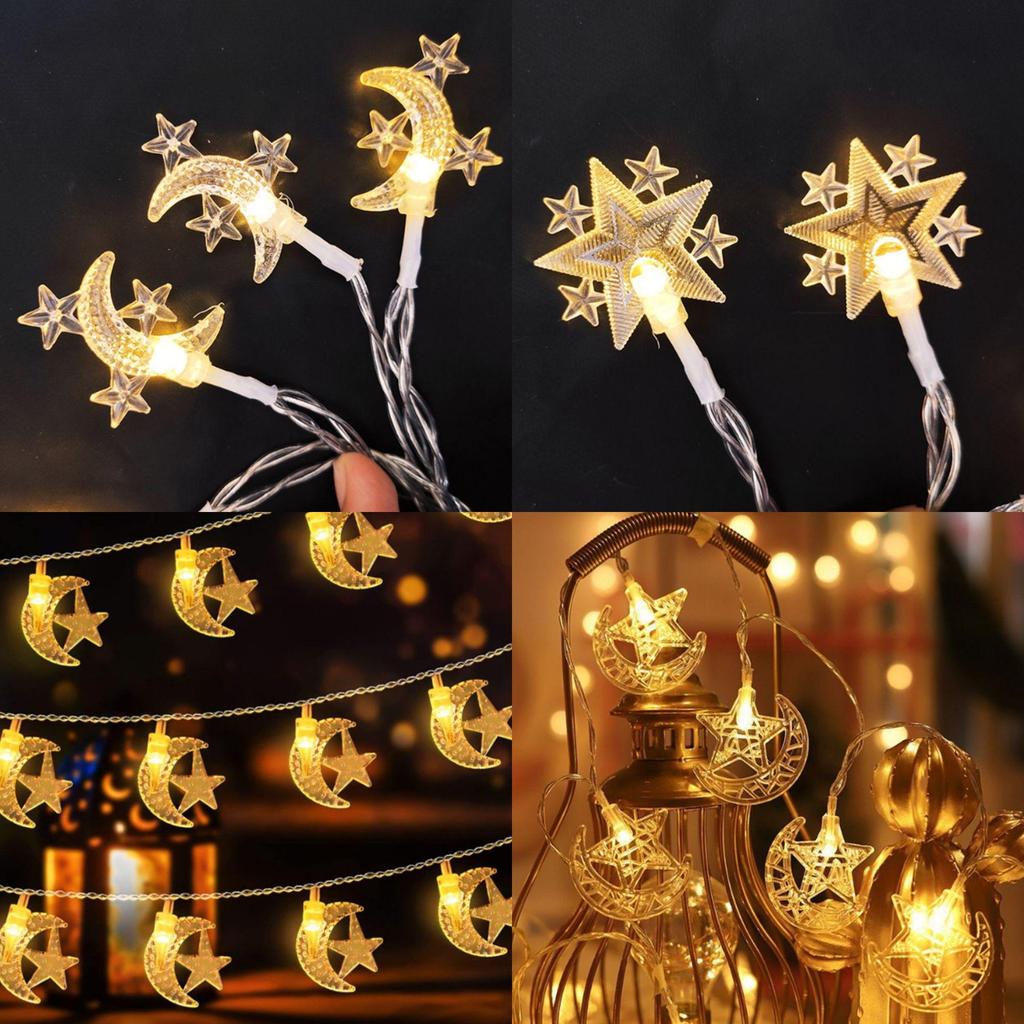 Middle East Moon & Star LED String Lights for Bedroom Atmosphere