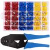 Domino - Pluworks Hairpins - 1 - Crimping Pliers with 500pcs Electrical Terminals for Car, Crimp Terminals