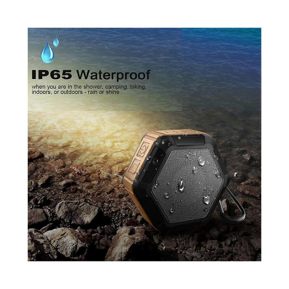 Tragbarer Mini-Lautsprecher - Bluetooth-Duschlautsprecher mit Haken - Wasserdichter Bluetooth-Lautsprecher 12 Stunden Wiedergabezeit für Strand, Pool, Zuhause, Party, Orange