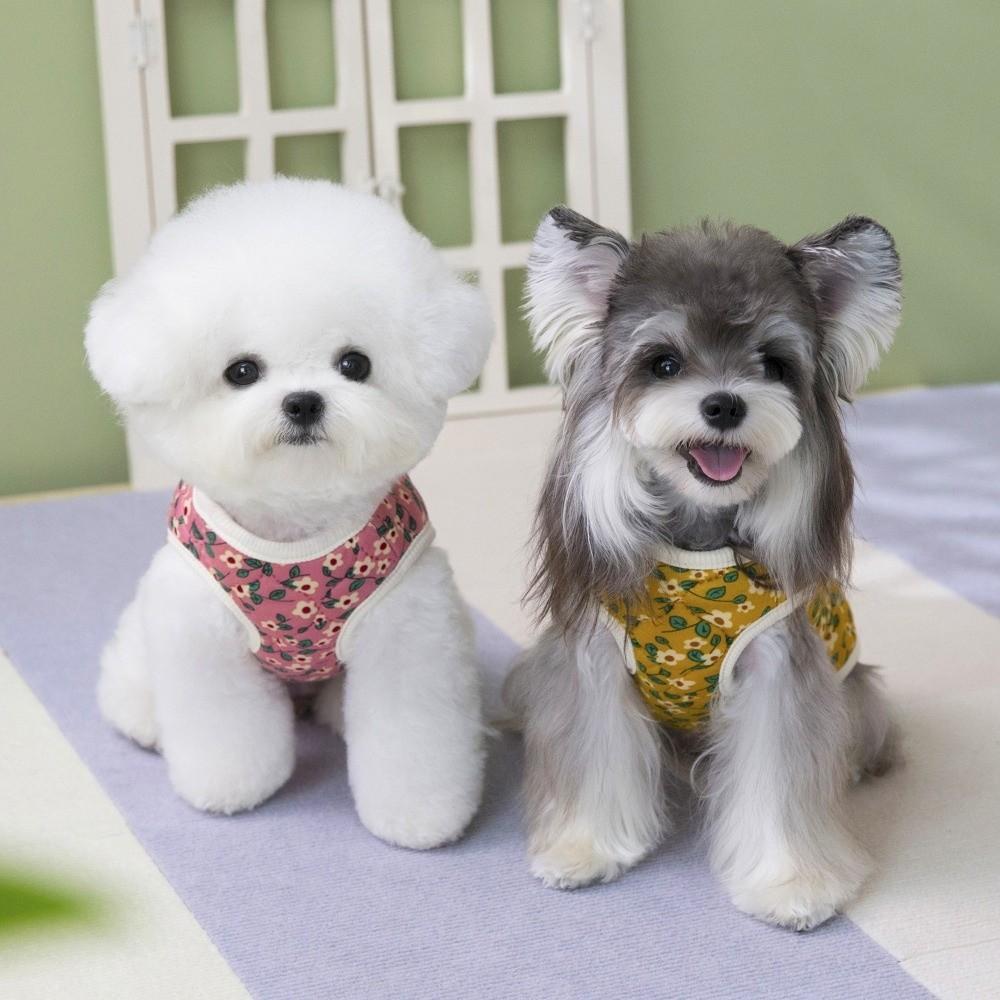 Polyester Cotton Dog Vest Floral Kitten Apparel New Puppy Clothes Autumn Winter