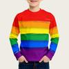 Kid Long Sleeves T-Shirt Fashionable Creativity Rainbow Graphic Print Autumn Casual Sports Versatile Comfortable Loose T-Shirt