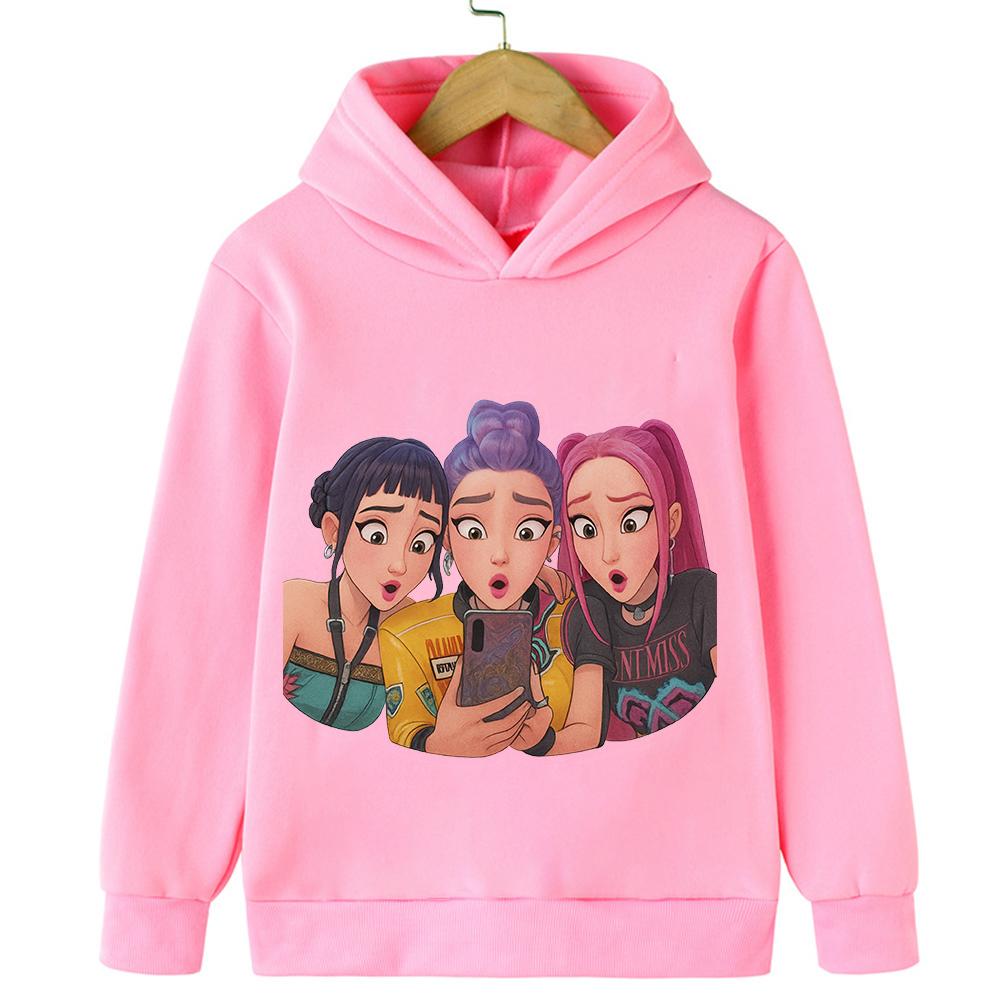 Kpop Hon na čarodějnice dětské oblečení, chlapecké a dívčí jarní a podzimní mikiny s hřejivostí a fleecové mikiny