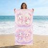 Asciugamano da Spiaggia Coniglietto e Agnello Carini, Asciugamano da Bagno Kawaii Rosa Pastello per Bambini