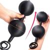 Inflatable Anal Plug with Steel Balls Prostate Massager G-spot Clit Stimulator Adult Toys for Men
