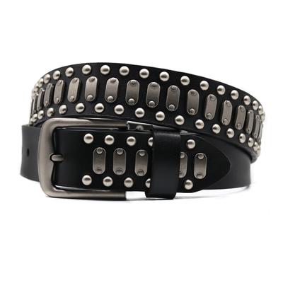 New Cowboy Motorcycle Jeans Heavy Metal Rivet Belts for Men Genuine Leather Belt Punk Rock Male Strap Ceinture Homme