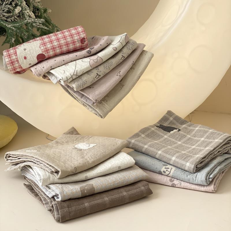 Cartoon Cotton Jacquard Pillowcase Set: 4-Layer Gauze, Soft, Breathable, Universal for All Seasons (Set of 2)