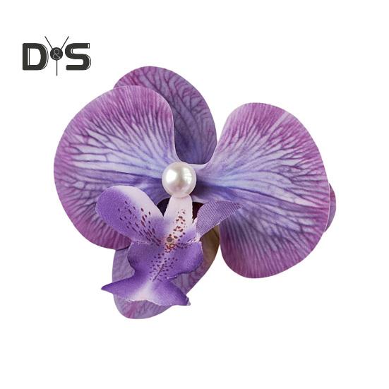 Artificial Moth Orchids Hair Clip Bohemia Hawaiian Faux Pearl Simulated Flower Duckbilled Clamp Hairpin Hair Barrette Women Hair Accessories Headwear