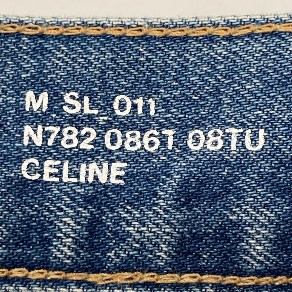 CELINE N782 086T 08TU Blue Cotton Vintage Union Wash Button Fly Denim Pants Bottoms 30 blueUsed