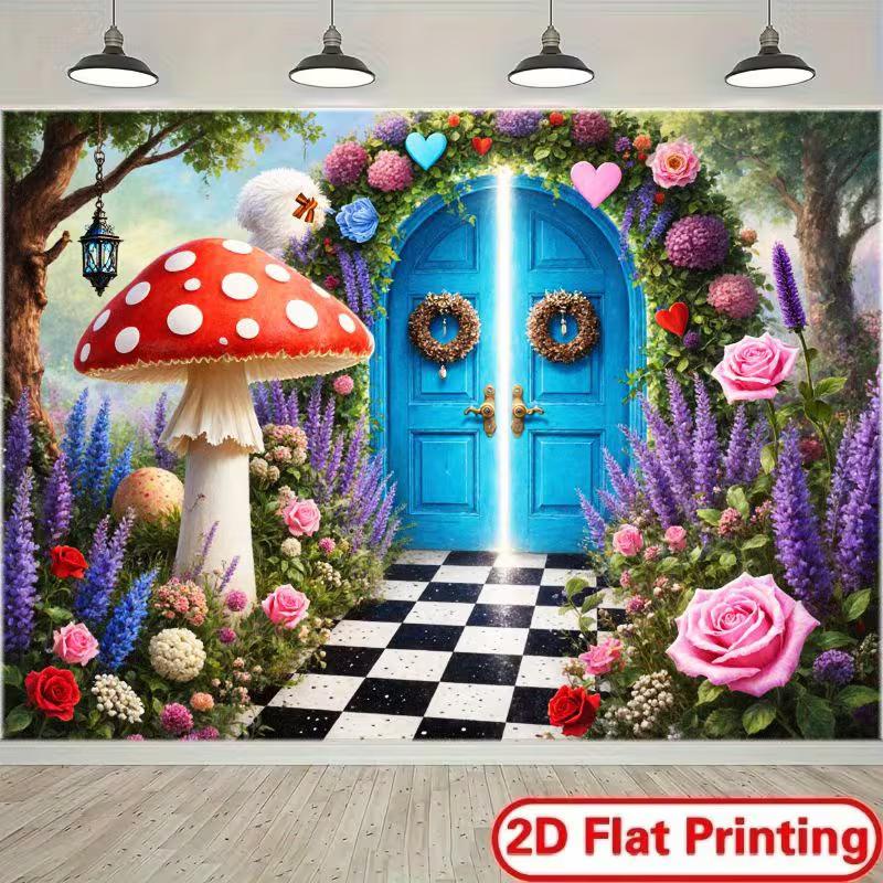 

2D Artistic Alice in Wonderland Tapestry for Content Creation & Home Decor 47.2x31.5inch/120*80cm