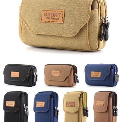 Unisex Canvas Waist Belt: Versatile Fanny Pack & Phone Case for Outdoor, Travel, Running, Fitness