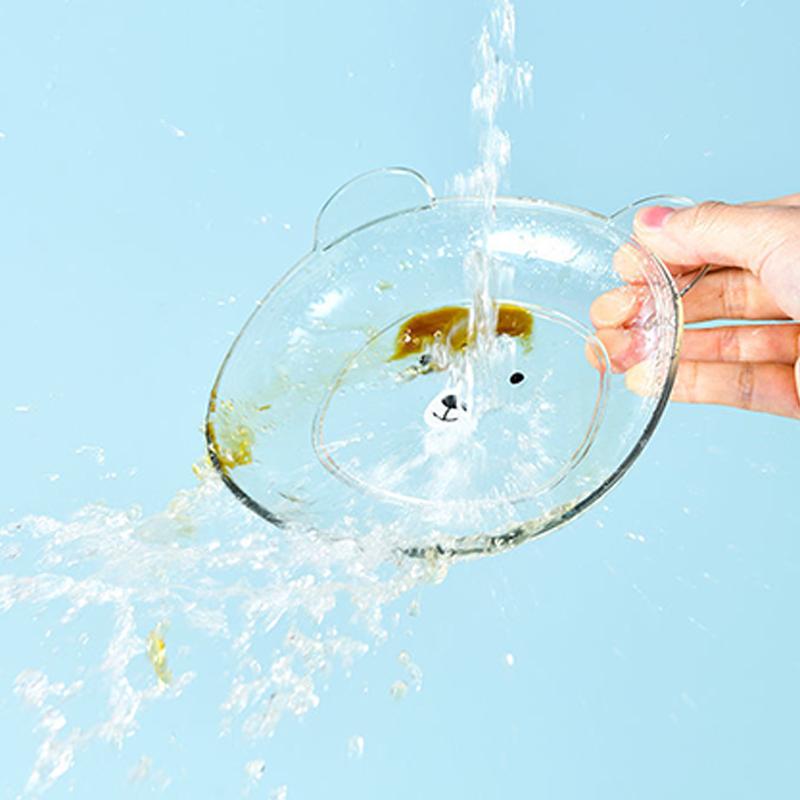 Cute Bear Snack Plate Able Bone Spitting Plate Multifunctional Anti Falling Food-Gradefruit Dry Plate Kitchen Tableware