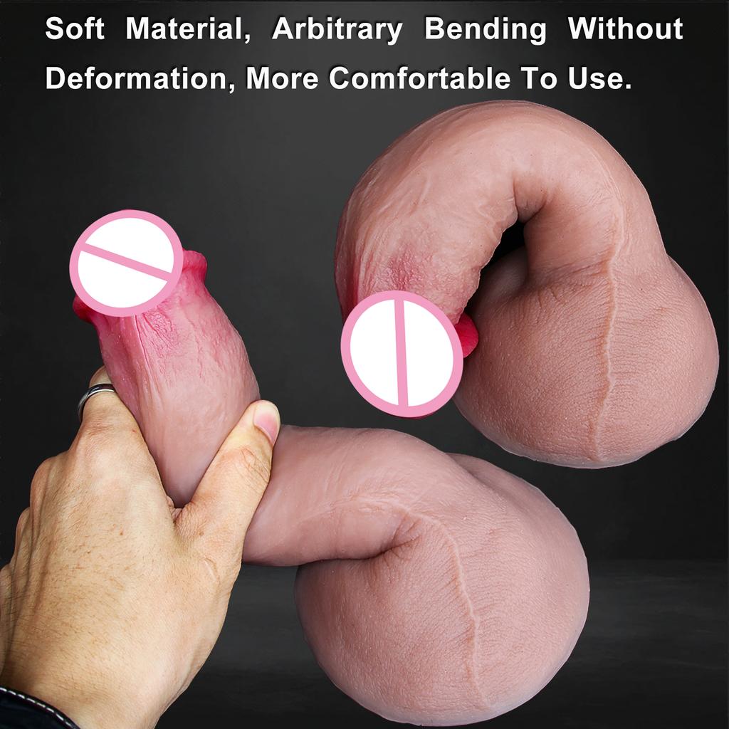 Cheap Soft Skin Feel Realistic Thick Dildo Gay Masturbators Silicone Dick Big Suction Cup Penis Anal Plug Sex Toy for Men Women