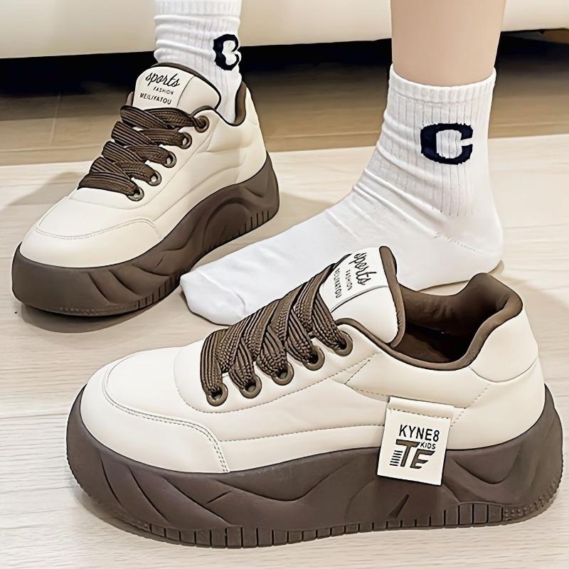 

Молодежный тренд мягкая подошва удобные кеды весна новая спортивная обувь студенческие толстая подошва увеличивающие рост кожаный верх повседневная обувь 40