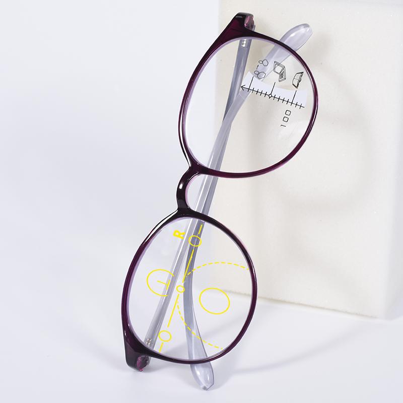 

Purple Frame TR90 Reading Glasses For Women Retro Progressive Eyeglasses Frame Round Anti blue Light Presbyopia Glasses+125+175 +100 фиолетовый