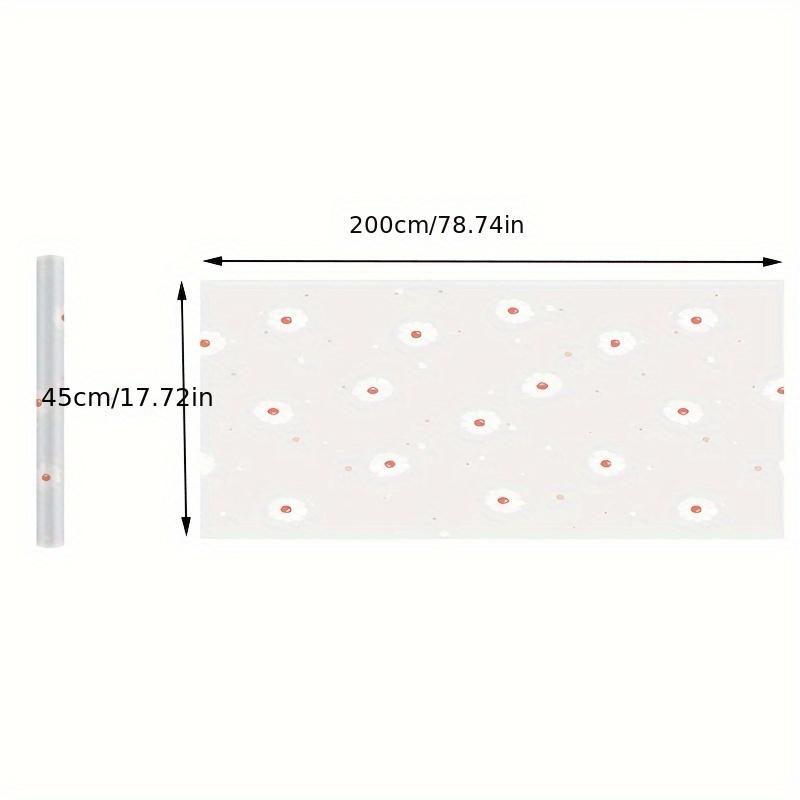 1 Roll Daisy Shelf Liner Kitchen Cabinet Pad Paper Non-Slip Refrigerator Liner Waterproof Fridge Pad Cupboard Mat Drawer Liner