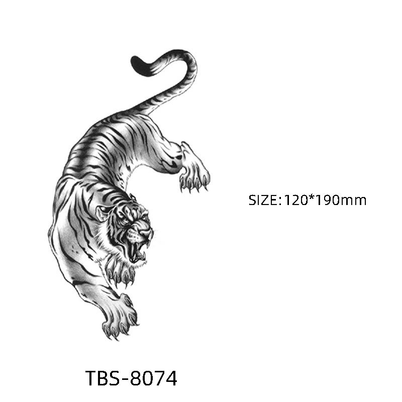 

Водонепроницаемые полуперманентные черно-белые наклейки-татуировки с тотемными цветами 120*190mm