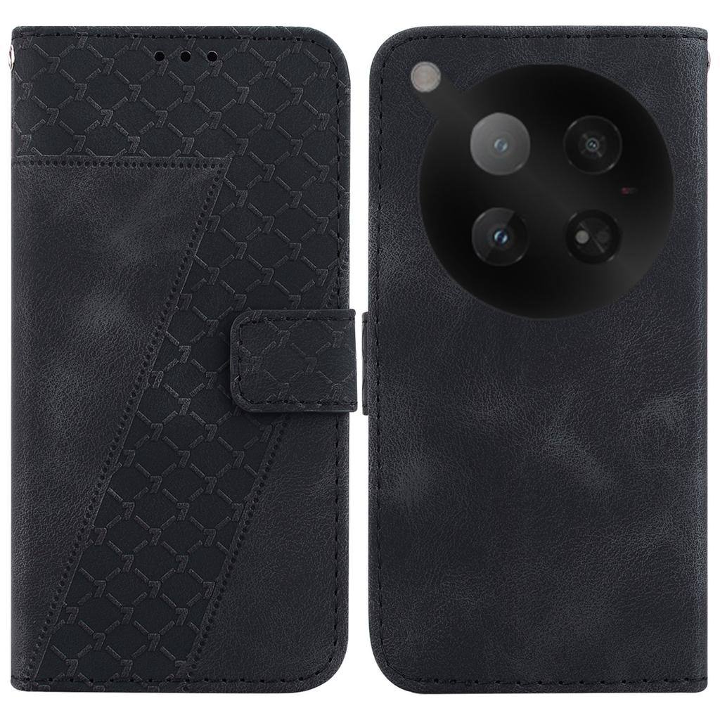 For Infinix Zero 40 4G Stand Case 7-Shaped Pattern Imprint Leather Phone Cover with Strap