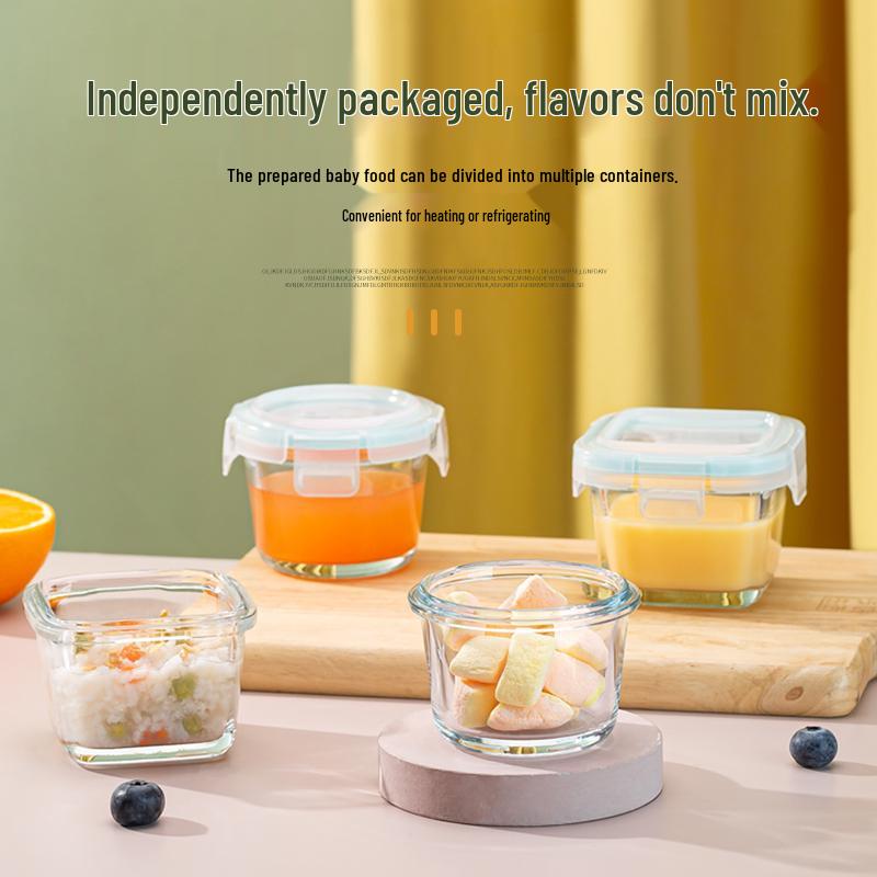 Infant Glass Food Storage Bowl with Lid – Ideal for Egg Custard & Rice Portions