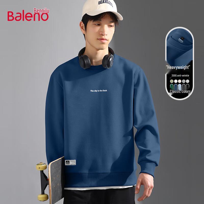 Baleno Men's 2025 Autumn Retro Heavyweight Crewneck Sweatshirt