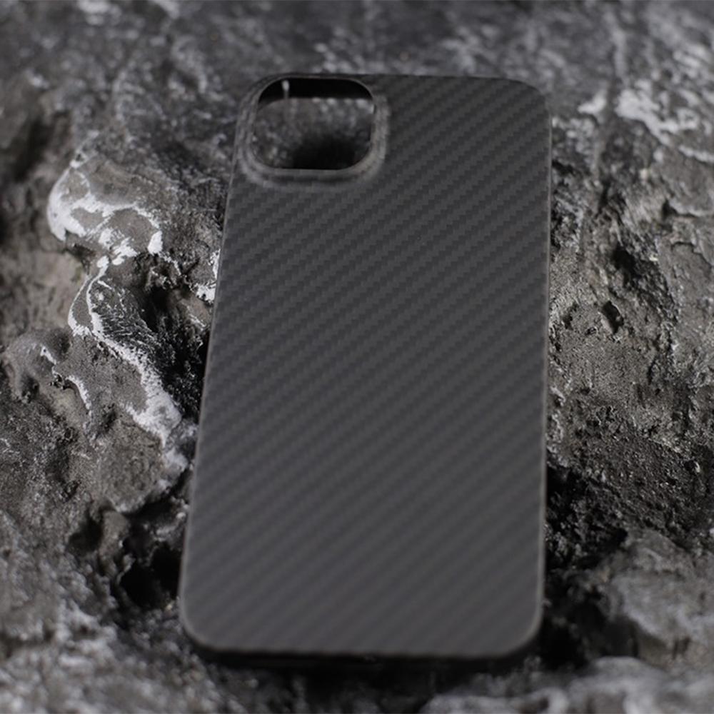 For iPhone 16 Magnetic Case 1500D Coarse Texture Aramid Fiber Phone Cover (Big Lens Hole)