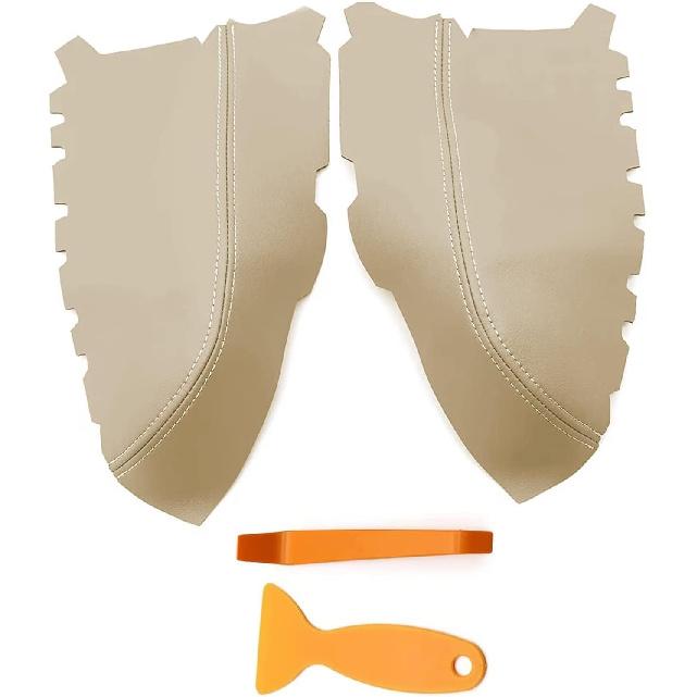 GXARTS One Pair of Leather Front Door Armrest Cover Compatible with Honda Pilot 2009 2010 2011 2012 2013 2014 2015 Leather Armrest with Door Clip