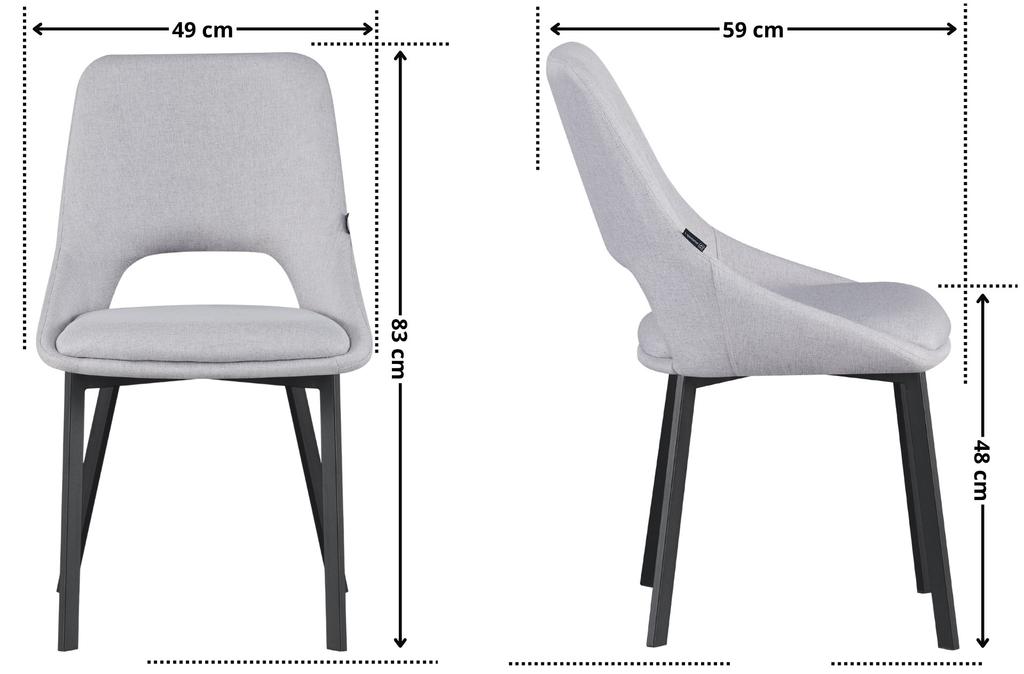 SIENA upholstered chair, gray fabric