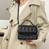 Solid Color Texture Small Bag Women's Autumn 2025 New Trendy Fashion Portable Small Square Bag Simple Diamond Shoulder Messenger Bag