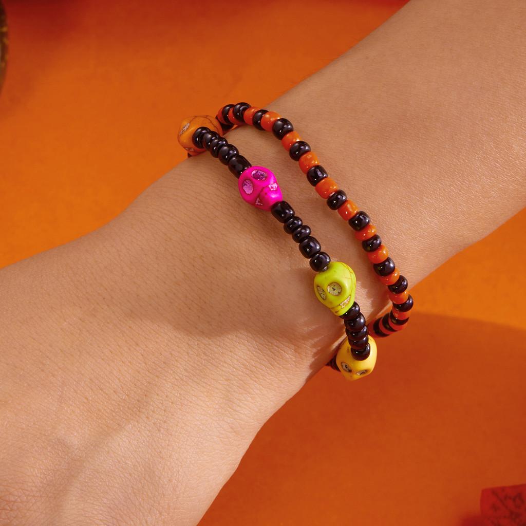 Vintage Geometric Resin Wristlet With Stretch Cord For Casual Gift For Teens