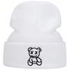 Knitted Warm Winter Autumn Beanies Stitching Embroidered Bear Little Neutral Gender Women  Men For Hats Hip Hop Urban Street Style Cap Beanie Hat
