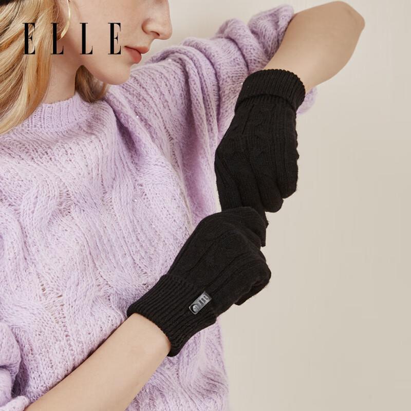 Dámské zimní rukavice ELLE ze 100% jehněčí vlny s dotykovou obrazovkou