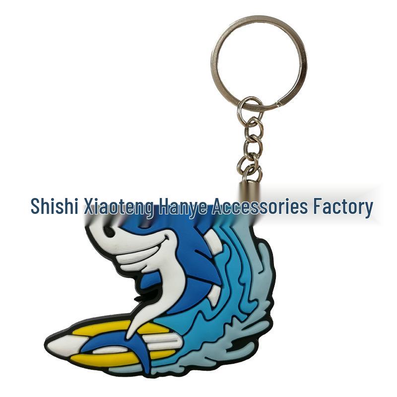 Ocean Shark PVC Keychain Pendant Ornament Gift
