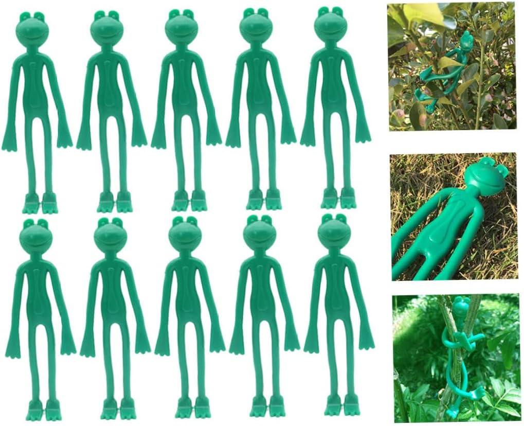 10pcs Frog Plant Ties Garden Plant Auxiliary Plant Branch Correction Growth Direction Tie Reusable Wire Clips Vegetation