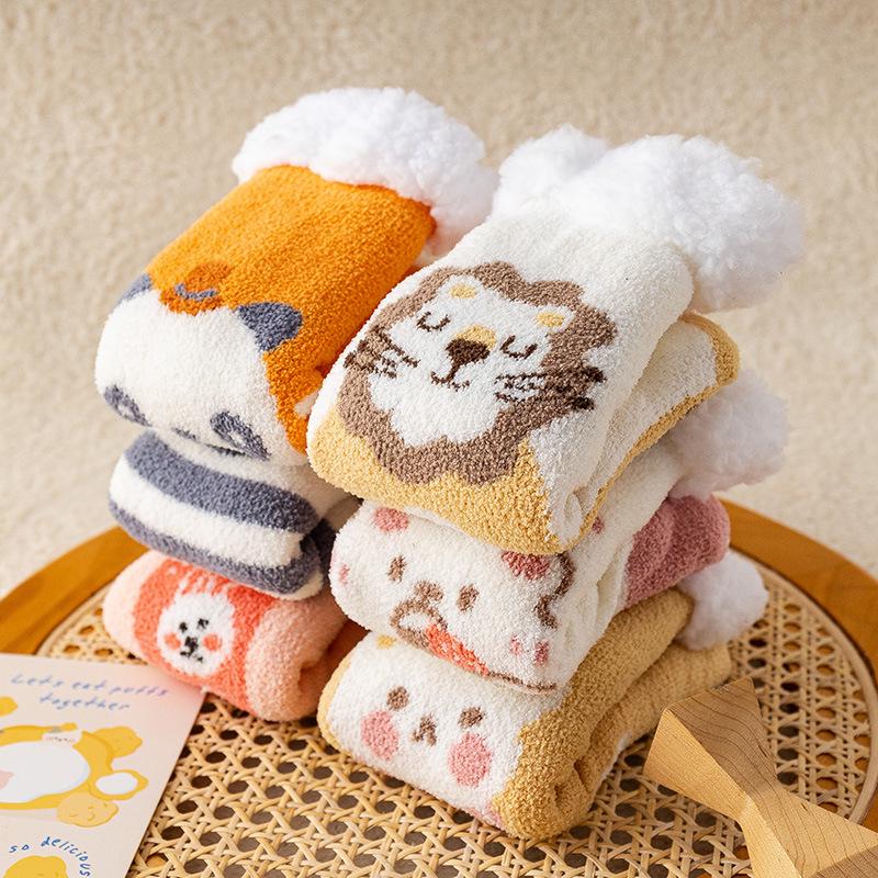 Women's Fleece-Lined Lambswool Home Socks - Warm, Thick, Cozy for Winter & Christmas