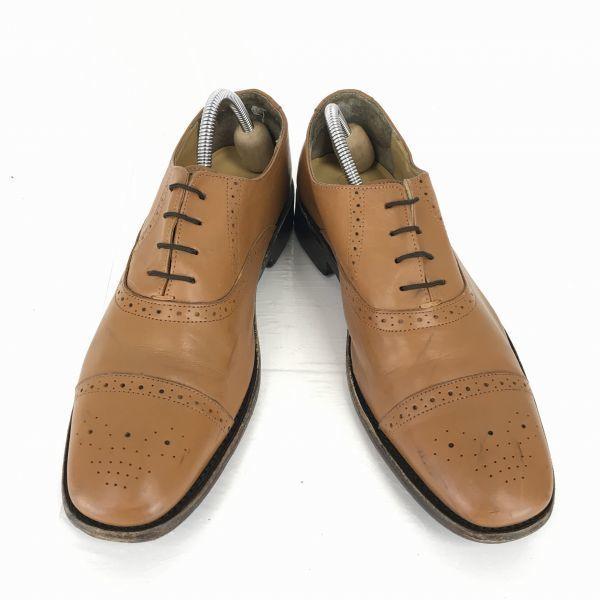 Samuel Windsor Handgefertigte Goodyear Welt Semi Brogue Schuhe mit Lochkappe Größe 9.5 28.0cm Kamel(GEBRAUCHT)