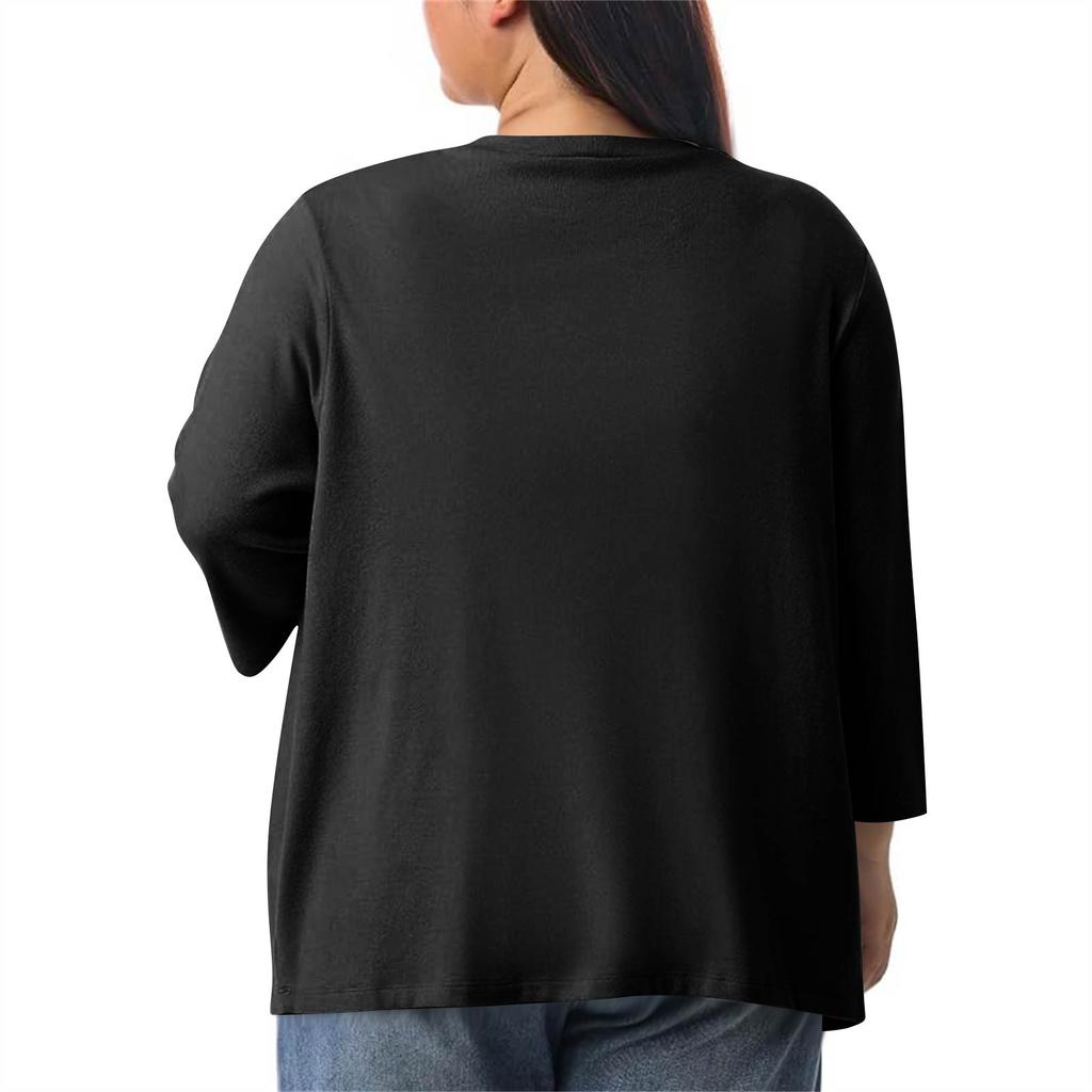 Women's Fall And Winter Fashion Casual Soild 3/4 Sleeve Mid-Length Cardigan Jacket