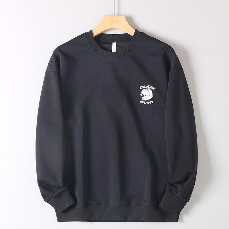 American-Style Casual Indian Embroidered Round-Neck Pullover Sweatshirt, Export Surplus Vintage Loose Long-Sleeve Jacket for Men