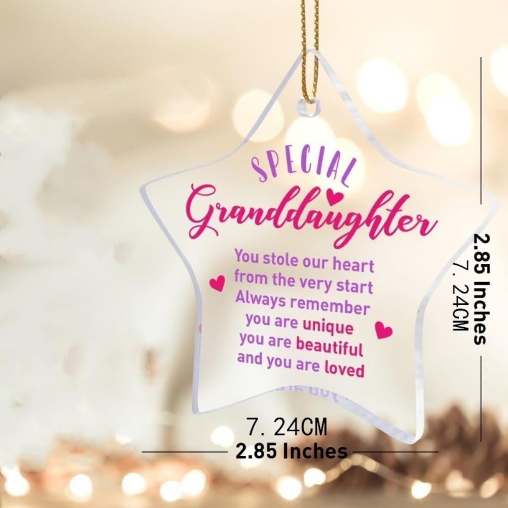 "You Are Unique" granddaughter Christmas decoration, perfect for birthdays and New Year.