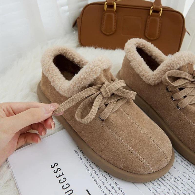 Round Toe Spring/autumn Flats Cow Suede Solid Ladies Shoes on Sale 2024 Fashion Lace-up Cross-tied Concise Flats Sapatos Baixos