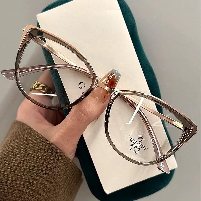 Metal Cat Eye Myopia Glasses Unisex Anti Blue Light Eyeglasses 0 To -4.0 Fashion Daily Office Eyewear