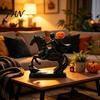 Einzigartiges Gothic-Geschenk Halloween Kopfloser Reiter Statue, Ritter auf Schwarzem Pferd mit Dunkler Ästhetik Raumdeko Kürbis Laterne, Gruselige Harz Festliche