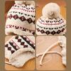 Winter girls sweet and cute plush thickened plush ear protectors knitted hat warm wool hat men