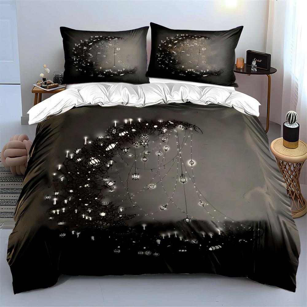 Moonlight Hanging Decorative Lights Soft Comfortable Duvet Cover Bedding Set Included 1*Duvet Cover & 2*Pillowcases, Gift