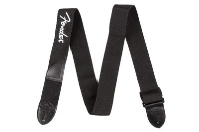Fender Strap Black Poly Strap Logo Fender® 2" w/White Fender®