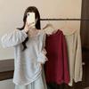 Korean Striped Hooded T-shirt Loose Commute Drawstring Spring Autumn Casual Basic Long Sleeve Pullovers