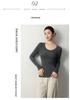 Mengyi Spring 18-Gauge Fine Wool U-Neck Slim Fit Women's Sweater